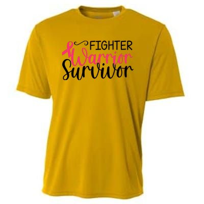 Fighter Warrior Survivor Breast Cancer Cooling Performance Crew T-Shirt