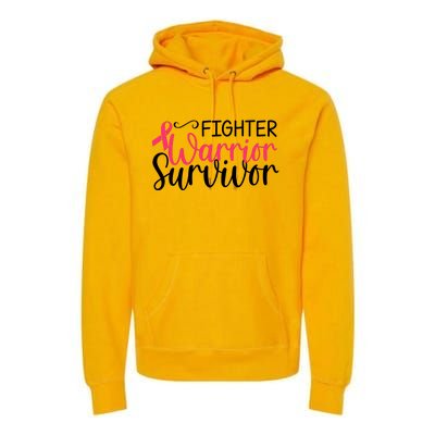 Fighter Warrior Survivor Breast Cancer Premium Hoodie