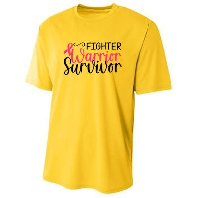 Fighter Warrior Survivor Breast Cancer Youth Performance Sprint T-Shirt