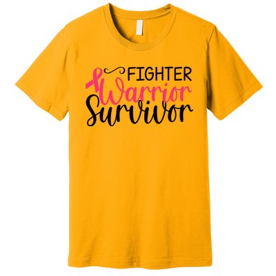 Fighter Warrior Survivor Breast Cancer Premium T-Shirt