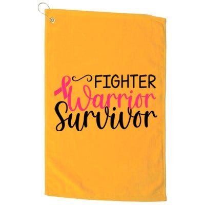 Fighter Warrior Survivor Breast Cancer Platinum Collection Golf Towel