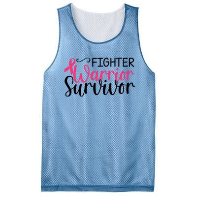 Fighter Warrior Survivor Breast Cancer Mesh Reversible Basketball Jersey Tank