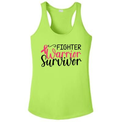 Fighter Warrior Survivor Breast Cancer Ladies PosiCharge Competitor Racerback Tank