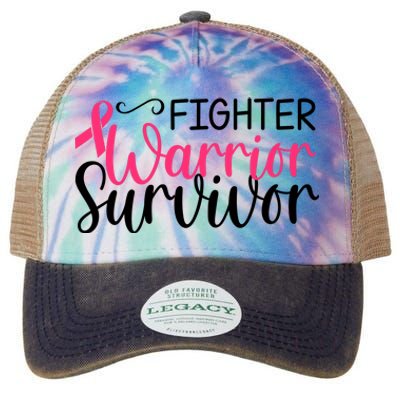 Fighter Warrior Survivor Breast Cancer Legacy Tie Dye Trucker Hat