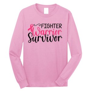 Fighter Warrior Survivor Breast Cancer Long Sleeve Shirt