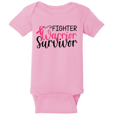 Fighter Warrior Survivor Breast Cancer Baby Bodysuit