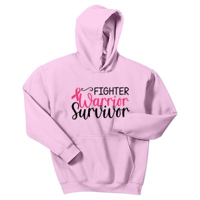 Fighter Warrior Survivor Breast Cancer Kids Hoodie