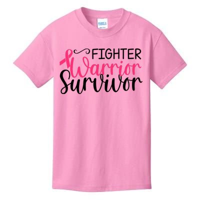 Fighter Warrior Survivor Breast Cancer Kids T-Shirt