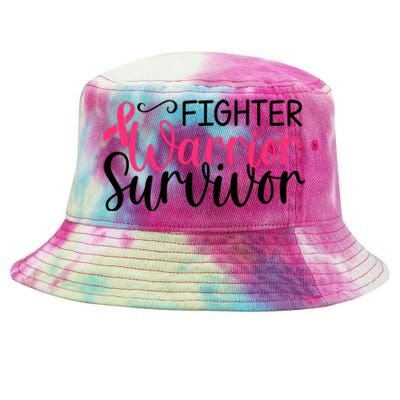 Fighter Warrior Survivor Breast Cancer Tie-Dyed Bucket Hat