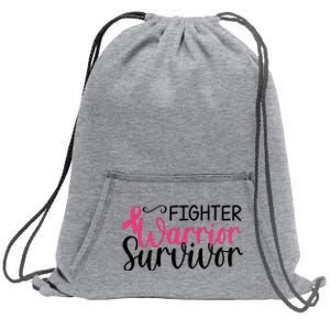 Fighter Warrior Survivor Breast Cancer Sweatshirt Cinch Pack Bag