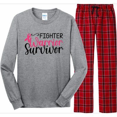 Fighter Warrior Survivor Breast Cancer Long Sleeve Pajama Set