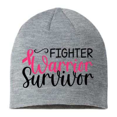 Fighter Warrior Survivor Breast Cancer Sustainable Beanie