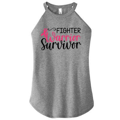 Fighter Warrior Survivor Breast Cancer Women's Perfect Tri Rocker Tank