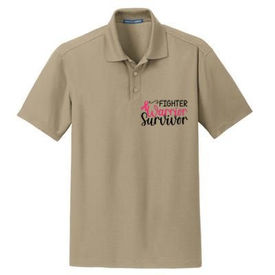 Fighter Warrior Survivor Breast Cancer Dry Zone Grid Polo