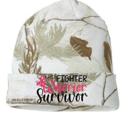 Fighter Warrior Survivor Breast Cancer Kati Licensed 12" Camo Beanie