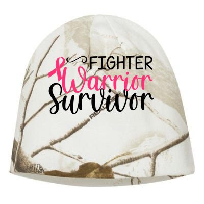 Fighter Warrior Survivor Breast Cancer Kati - Camo Knit Beanie