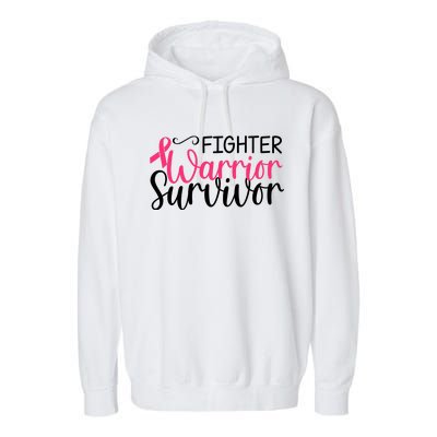 Fighter Warrior Survivor Breast Cancer Garment-Dyed Fleece Hoodie