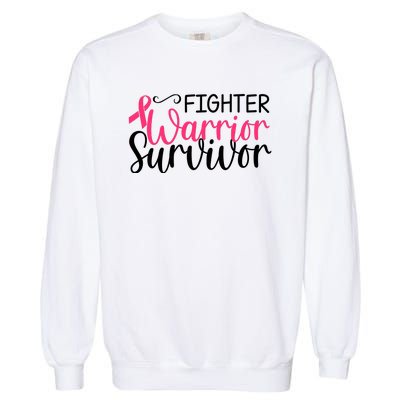 Fighter Warrior Survivor Breast Cancer Garment-Dyed Sweatshirt