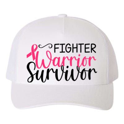 Fighter Warrior Survivor Breast Cancer Yupoong Adult 5-Panel Trucker Hat