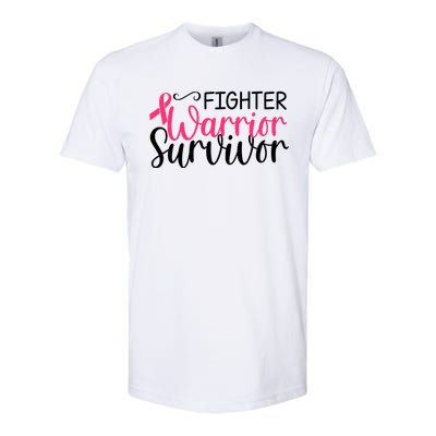 Fighter Warrior Survivor Breast Cancer Softstyle CVC T-Shirt