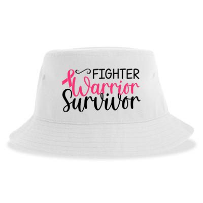 Fighter Warrior Survivor Breast Cancer Sustainable Bucket Hat