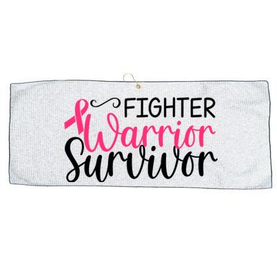 Fighter Warrior Survivor Breast Cancer Large Microfiber Waffle Golf Towel