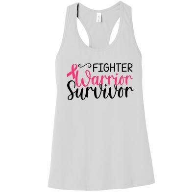 Fighter Warrior Survivor Breast Cancer Women's Racerback Tank