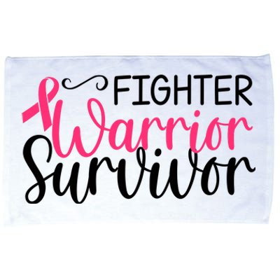 Fighter Warrior Survivor Breast Cancer Microfiber Hand Towel