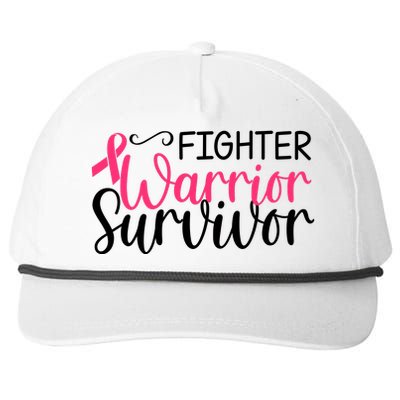 Fighter Warrior Survivor Breast Cancer Snapback Five-Panel Rope Hat