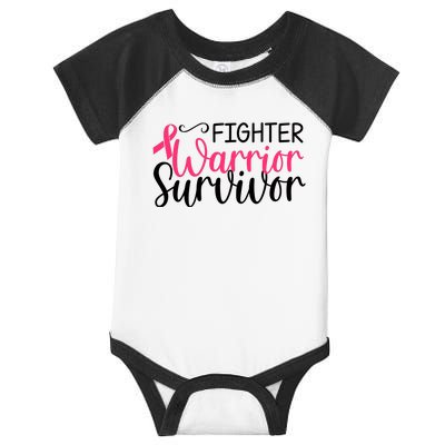 Fighter Warrior Survivor Breast Cancer Infant Baby Jersey Bodysuit