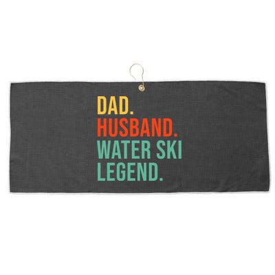 Funny Water Ski Dad Husband Legend Coaching Father's Day Gift Large Microfiber Waffle Golf Towel