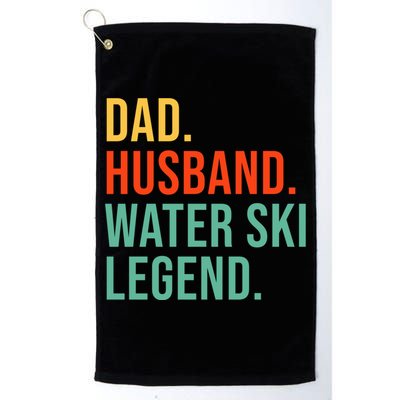 Funny Water Ski Dad Husband Legend Coaching Father's Day Gift Platinum Collection Golf Towel