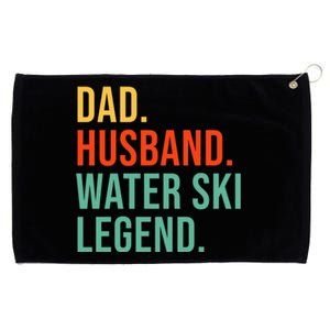 Funny Water Ski Dad Husband Legend Coaching Father's Day Gift Grommeted Golf Towel