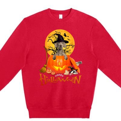 Funny Weimaraner Spooky Halloween Premium Crewneck Sweatshirt