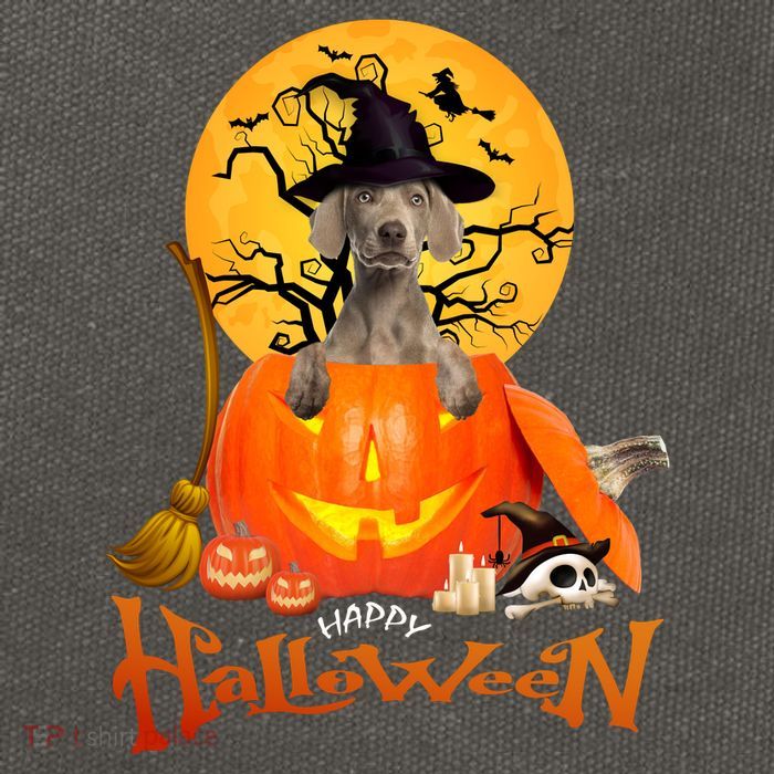 Funny Weimaraner Spooky Halloween Cotton Canvas Backpack