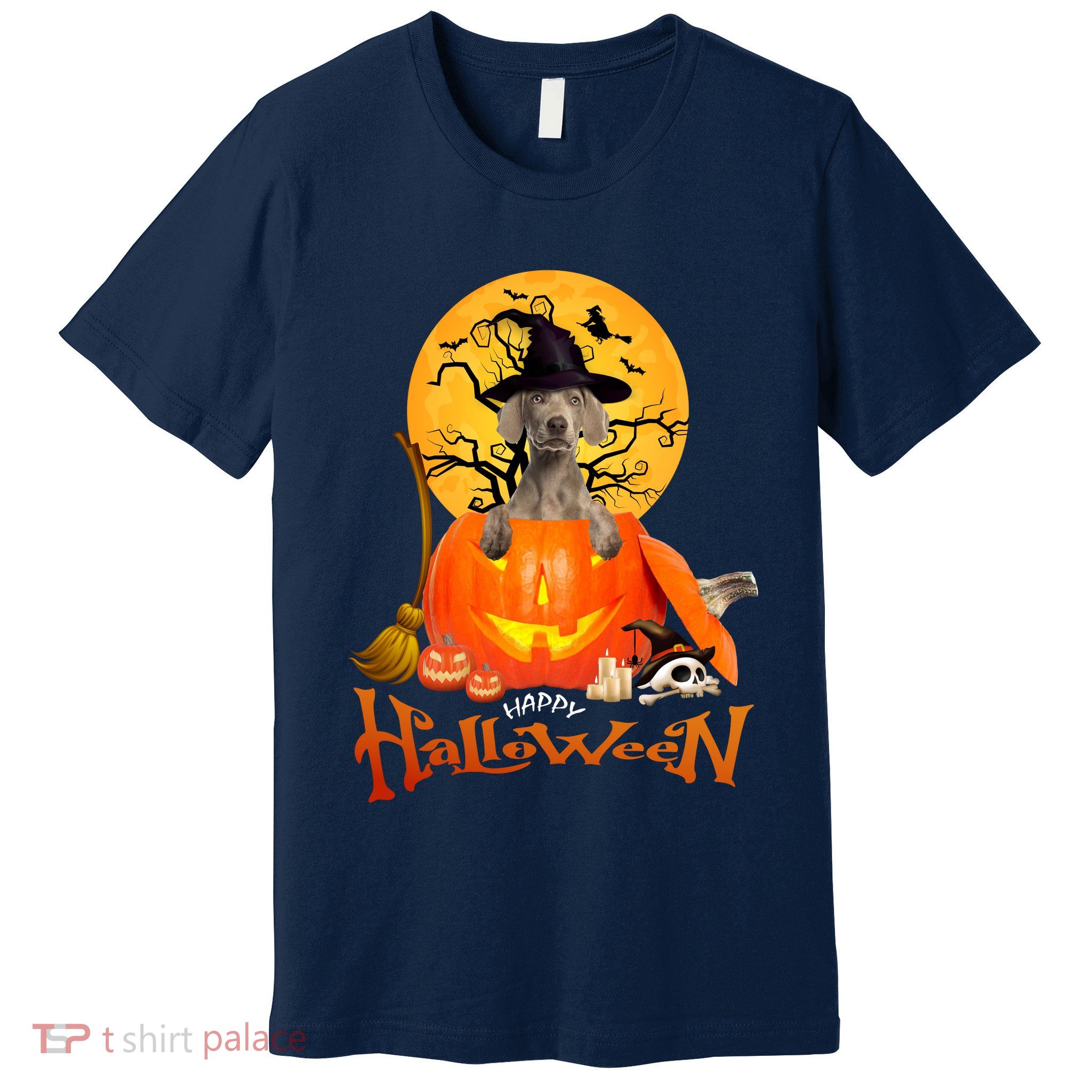 Funny Weimaraner Spooky Halloween Premium T-Shirt