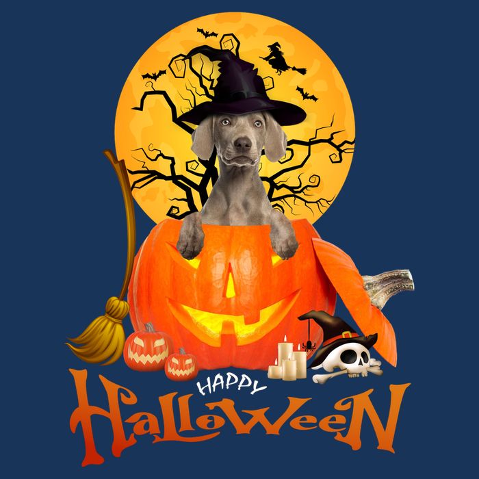 Funny Weimaraner Spooky Halloween Short Acrylic Beanie