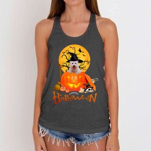 Funny Westie Spooky Halloween Women's Knotted Racerback Tank