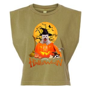 Funny Westie Spooky Halloween Garment-Dyed Women's Muscle Tee