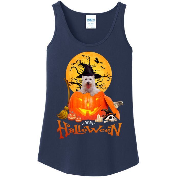 Funny Westie Spooky Halloween Ladies Essential Tank