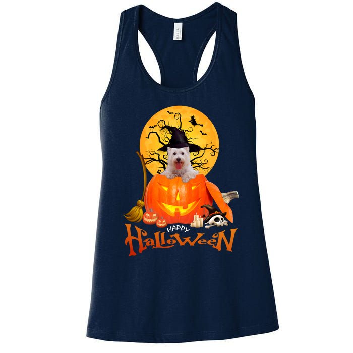 Funny Westie Spooky Halloween Women's Racerback Tank