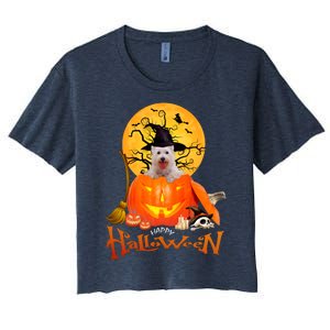 Funny Westie Spooky Halloween Women's Crop Top Tee