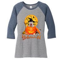 Funny Westie Spooky Halloween Women's Tri-Blend 3/4-Sleeve Raglan Shirt