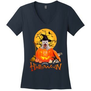 Funny Westie Spooky Halloween Women's V-Neck T-Shirt