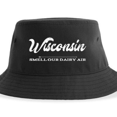 Funny Wisconsin Smell Our Dairy Air Gift Sustainable Bucket Hat