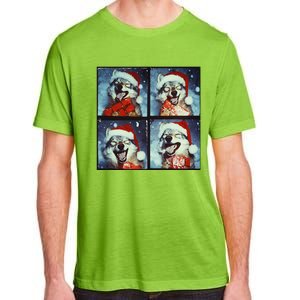 Festive Wolf Selfie Christmas Adult ChromaSoft Performance T-Shirt