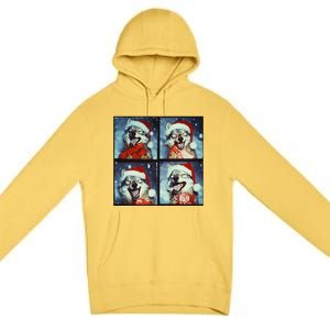 Festive Wolf Selfie Christmas Premium Pullover Hoodie