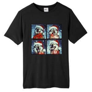 Festive Wolf Selfie Christmas Tall Fusion ChromaSoft Performance T-Shirt