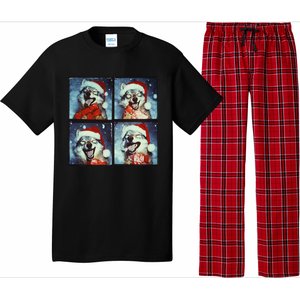 Festive Wolf Selfie Christmas Pajama Set