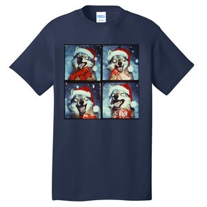 Festive Wolf Selfie Christmas Tall T-Shirt